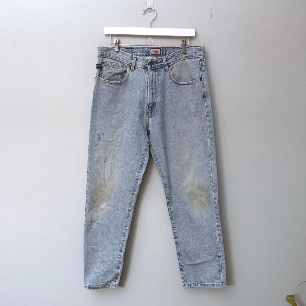 Vintage Distressed Pepe Denim Jeans Mens 34x30 Light Wash Tapered